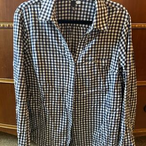Kut from the Kloth Blouse = Blue Gingham pattern - Size XL